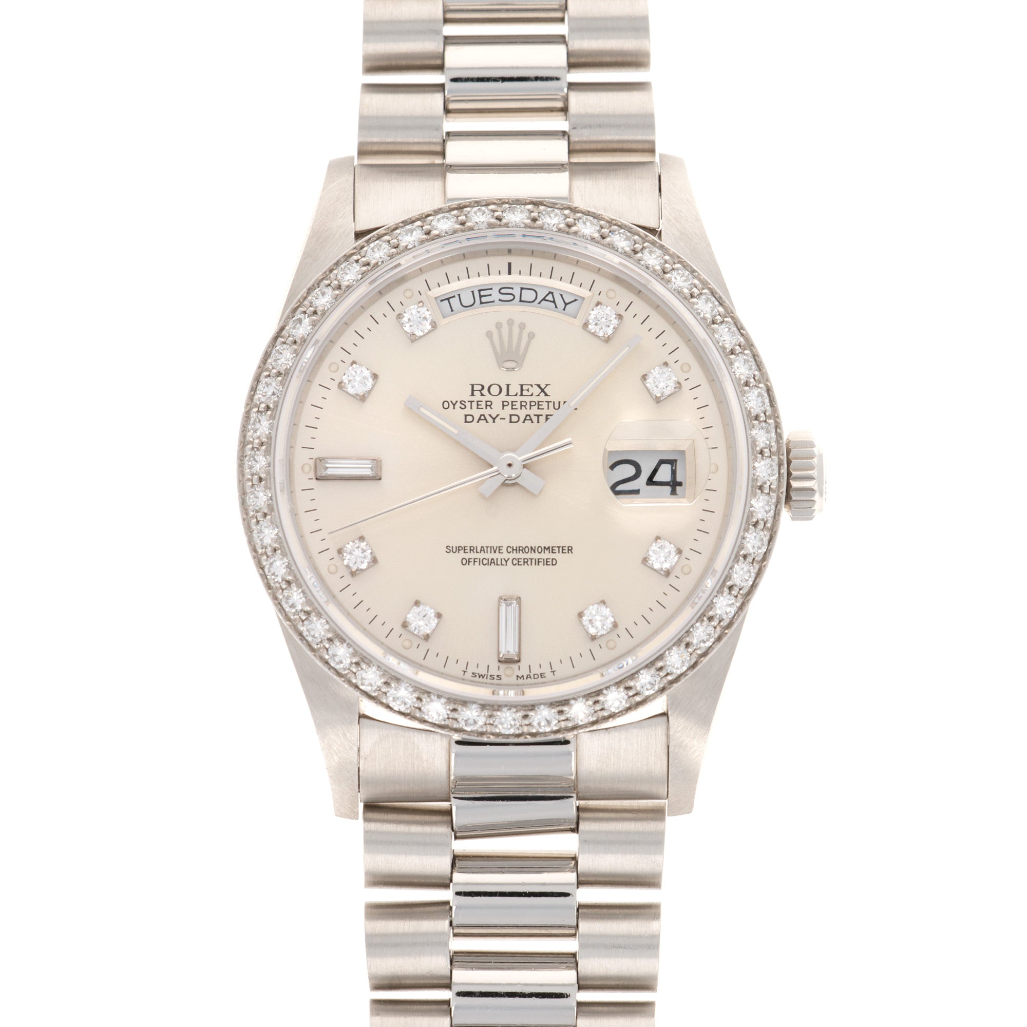 Rolex - Rolex Platinum Day-Date Diamond Watch Ref. 18046 - The Keystone Watches