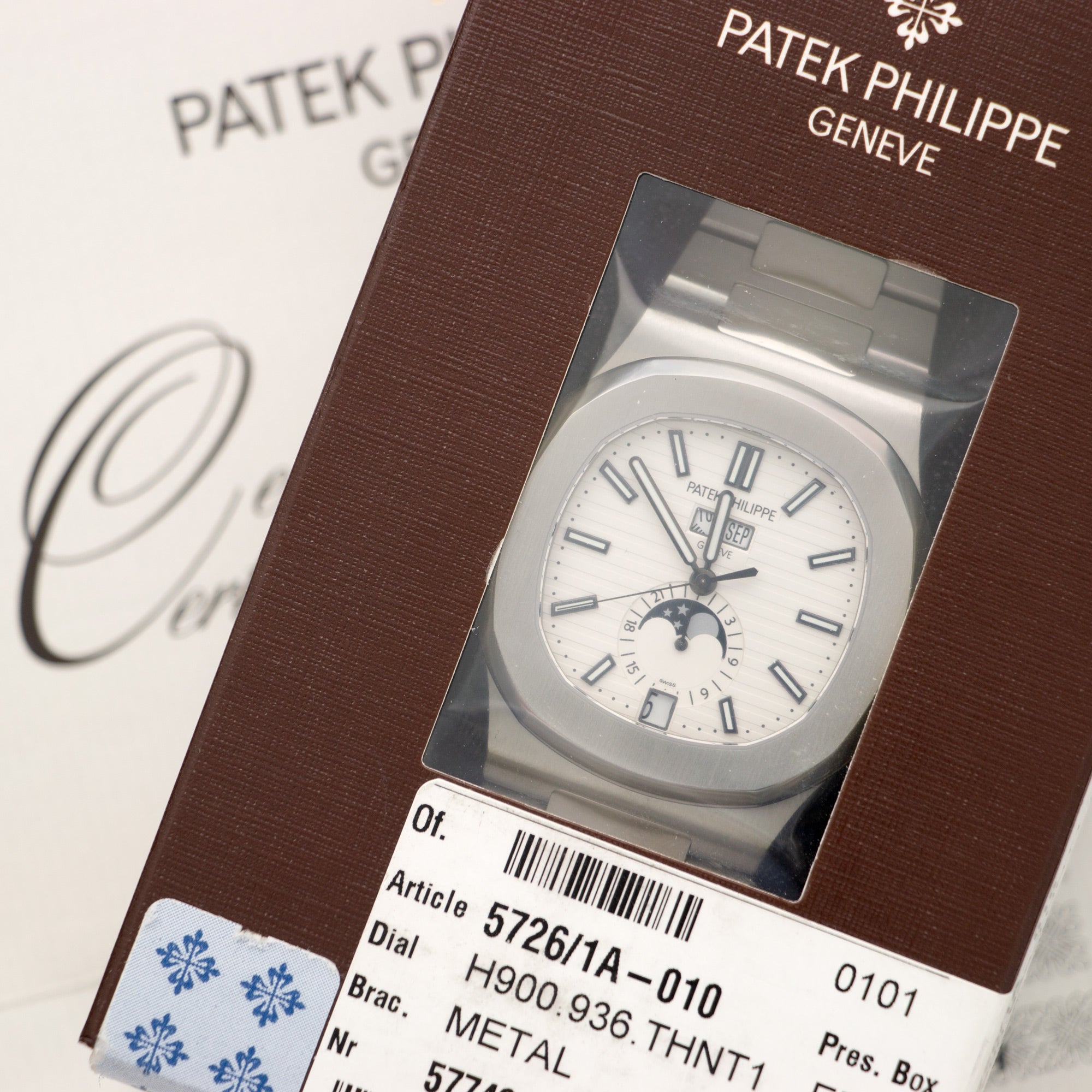 Patek Philippe - Patek Philippe Nautilus Moonphase Watch Ref. 5726 in Double Sealed and Unworn Condition - The Keystone Watches