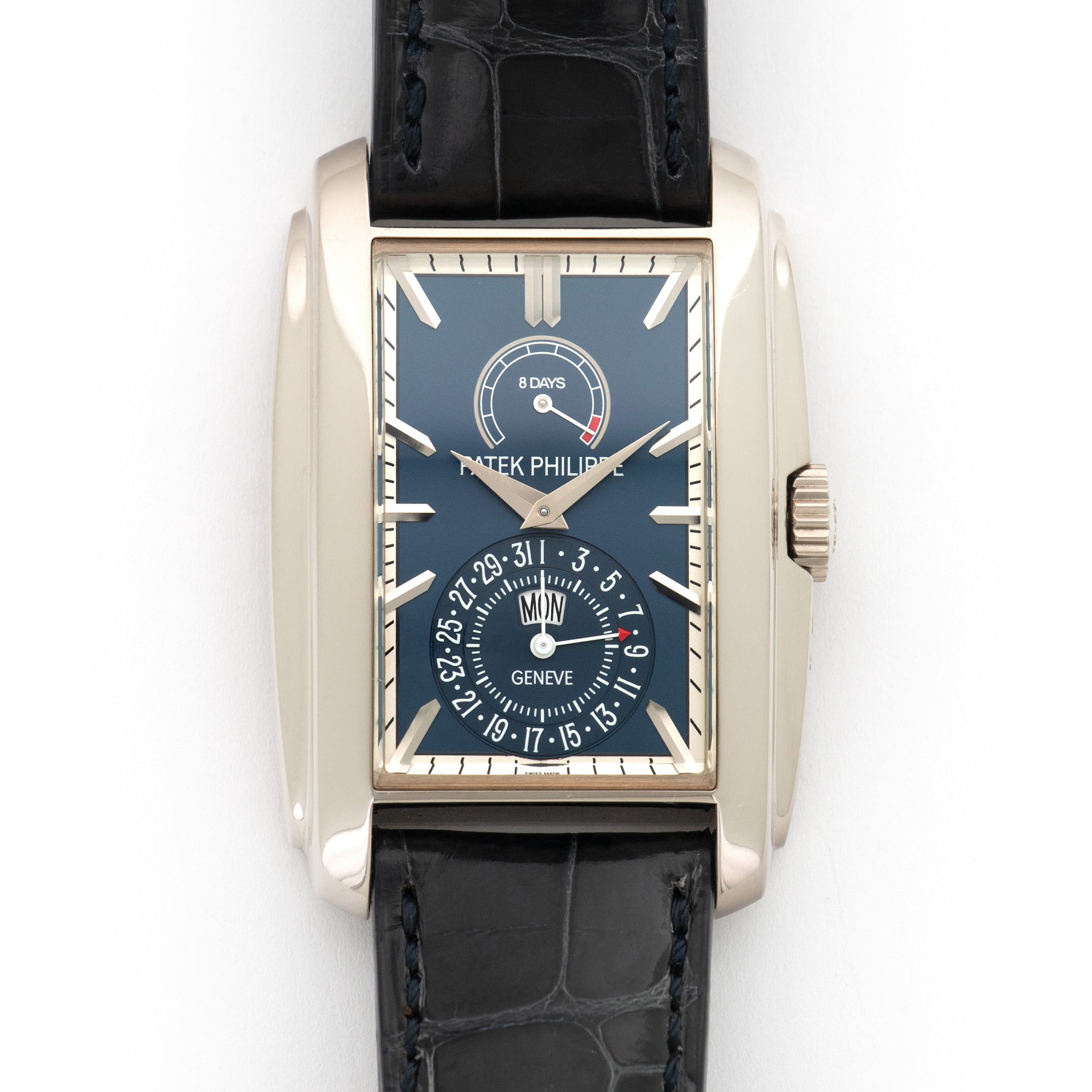 Patek Philippe - Patek Philippe White Gold Gondolo 8-Days Power Reserve Watch Ref. 5200 in Like-New Condition - The Keystone Watches