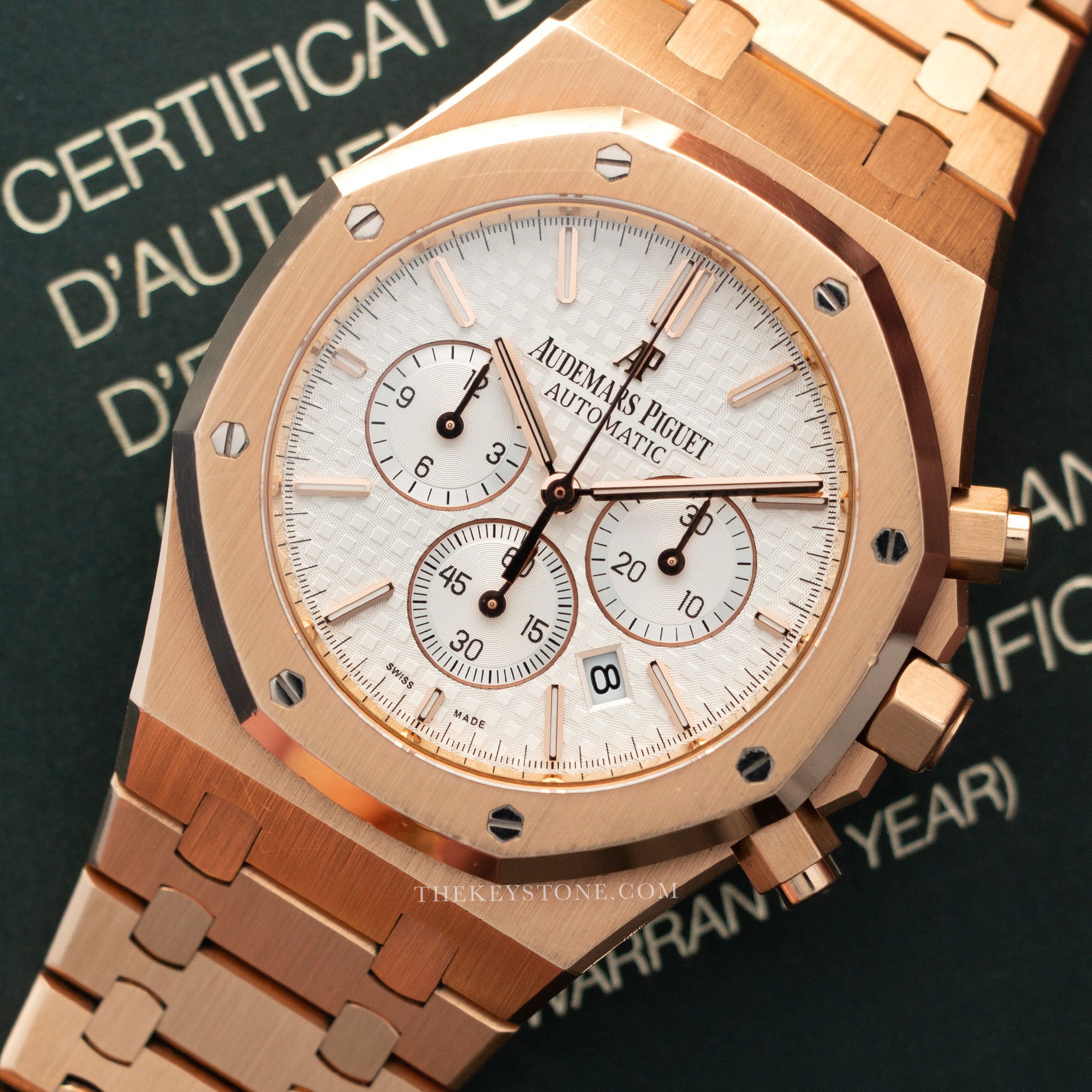 Audemars Piguet - Audemars Piguet Rose Gold Royal Oak Chrono Watch Ref. 26320 - The Keystone Watches