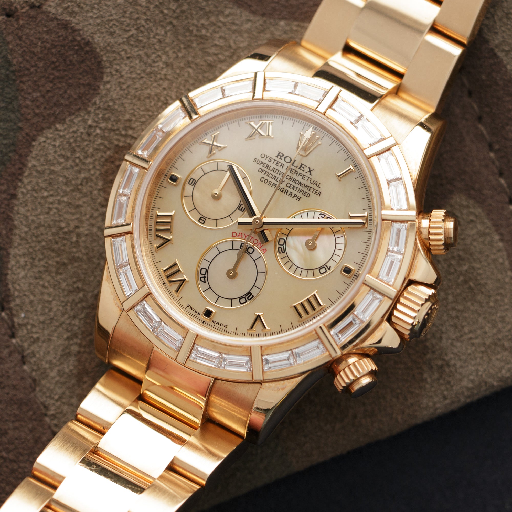 Rolex - Rolex Yellow Gold Daytona Baguette Diamond Watch Ref. 116568 - The Keystone Watches