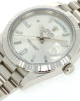 Rolex - Rolex White Gold Day-Date Ref. 228239 with Factory Baguette Diamond Dial - The Keystone Watches