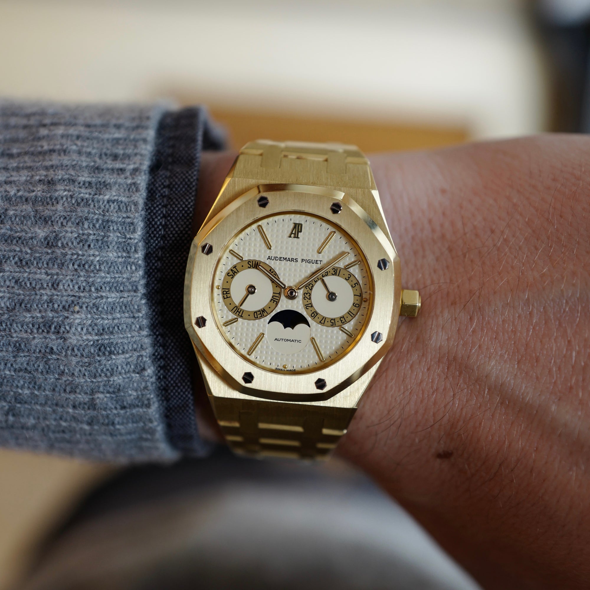 Audemars Piguet - Audemars Piguet Yellow Gold Royal Oak Moonphase Day Date Watch - The Keystone Watches