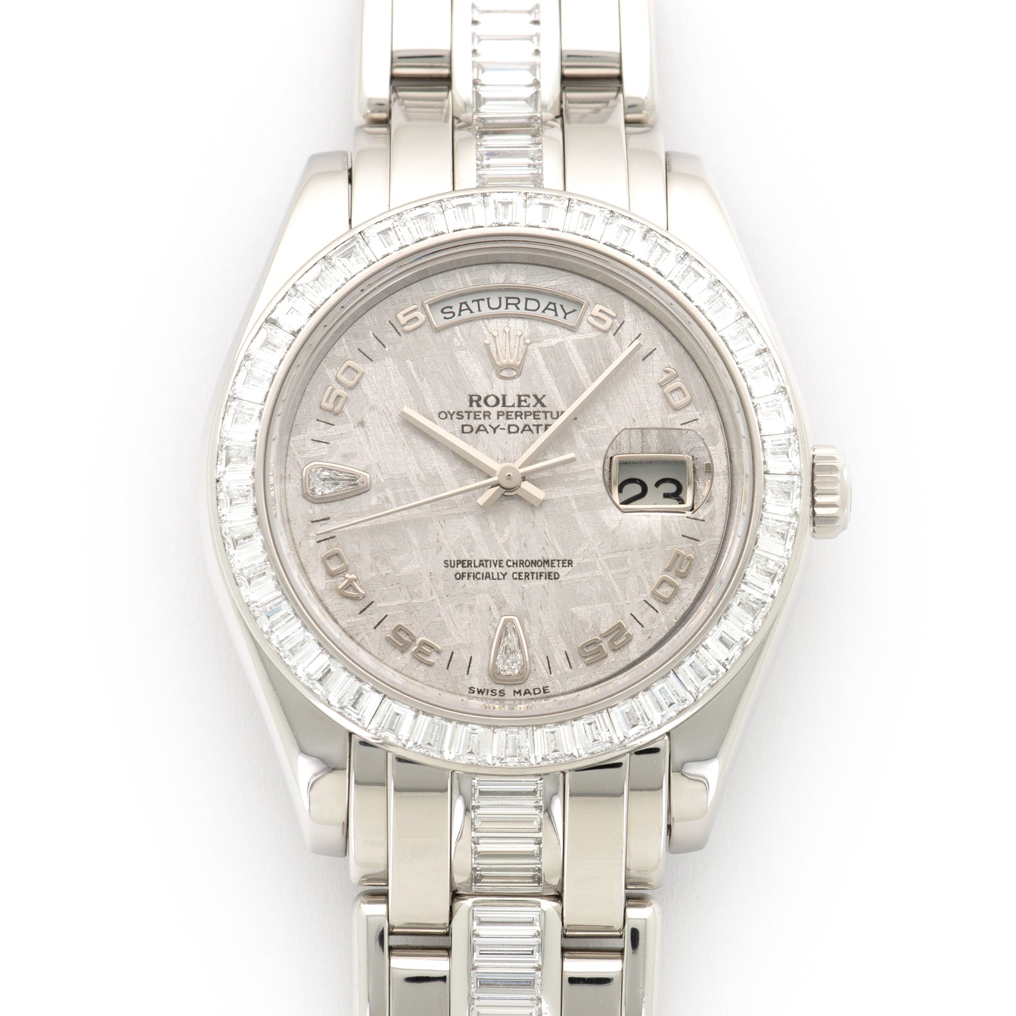 Rolex - Rolex Platinum Masterpiece Baguette Diamond BraceletRef. 18956 - The Keystone Watches