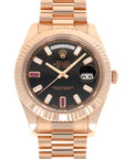 Rolex - Rolex Rose Gold Day-Date II Diamond Ruby Watch Ref. 218235 - The Keystone Watches