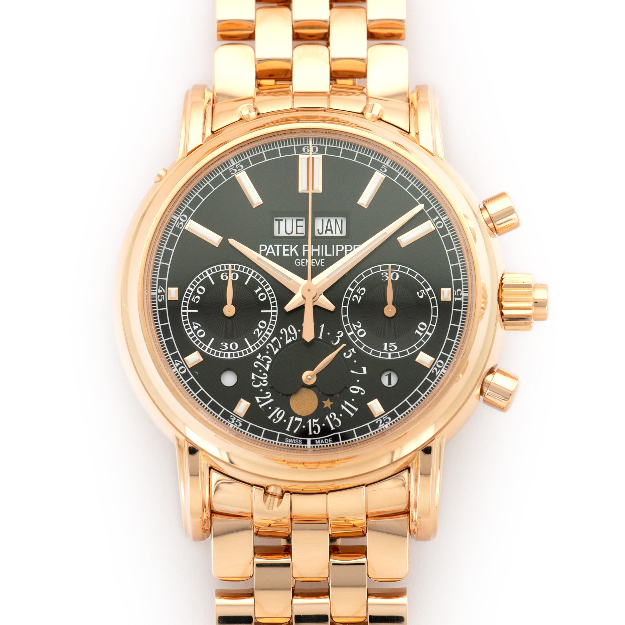 Patek Philippe - Patek Philippe Rose Gold Split Seconds Perpetual Calendar Chrono Ref. 5204 in Unworn Condition - The Keystone Watches