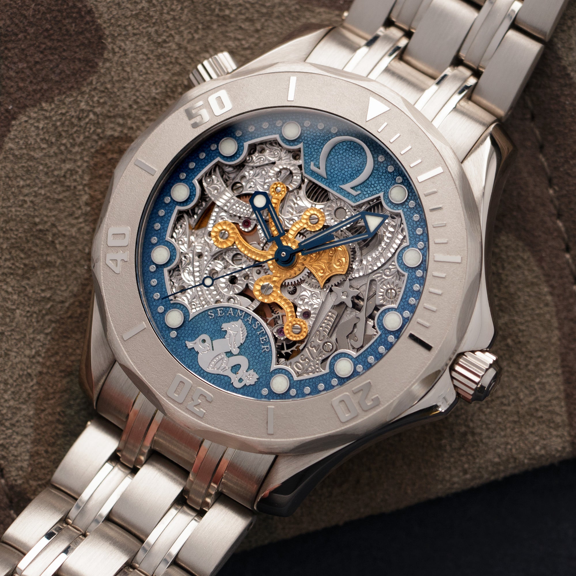 Omega - Omega White Gold Seamaster Skeleton 50th Anniversary Watch - The Keystone Watches