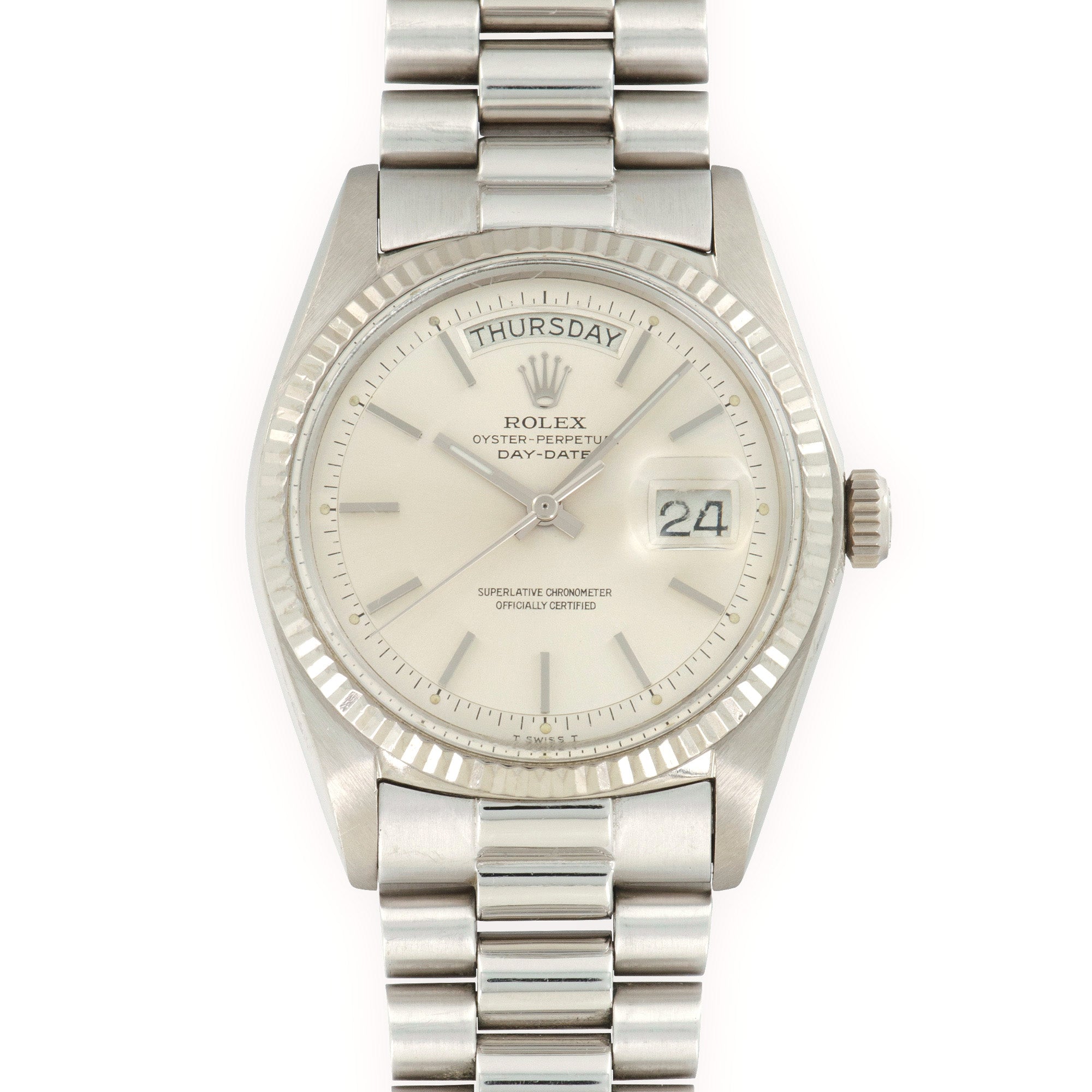 Rolex - Rolex White Gold Day-Date Watch Ref. 1803 with Original Warranty Paper - The Keystone Watches