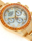 Rolex - Rolex Yellow Gold Daytona Ref. 116578 with MOP Dial and Orange Sapphires - The Keystone Watches