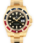Rolex - Rolex Yellow Gold GMT-Master II Sapphire Ruby Watch Ref. 116748 in Unworn Condition - The Keystone Watches