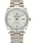Rolex - Rolex White Gold Day-Date Ref. 228239 with Factory Baguette Diamond Dial - The Keystone Watches
