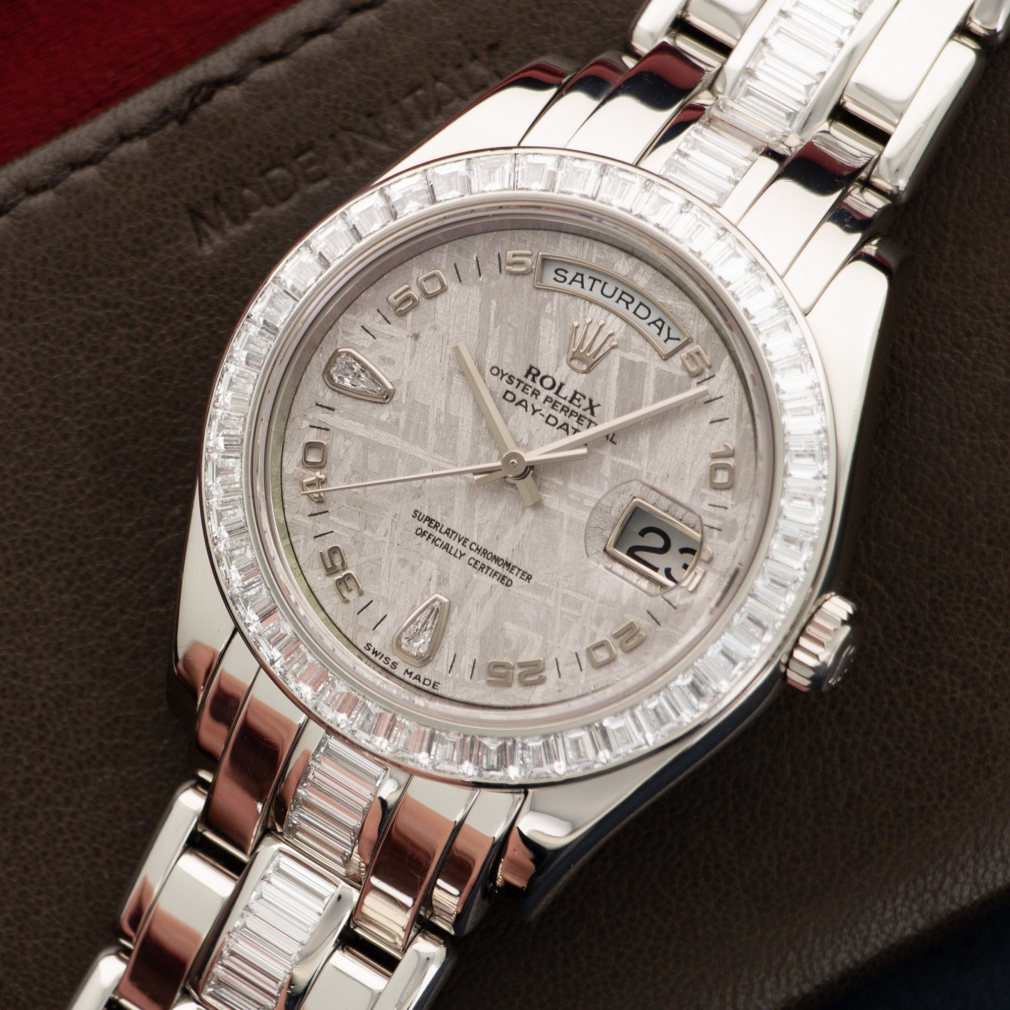Rolex - Rolex Platinum Masterpiece Baguette Diamond BraceletRef. 18956 - The Keystone Watches