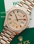 Rolex - Rolex Rose Gold Day-Date Rainbow Watch Ref. 128345 - The Keystone Watches