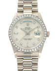 Rolex - Rolex White Gold Day-Date Diamond Watch Ref. 18049 with Original Paper - The Keystone Watches