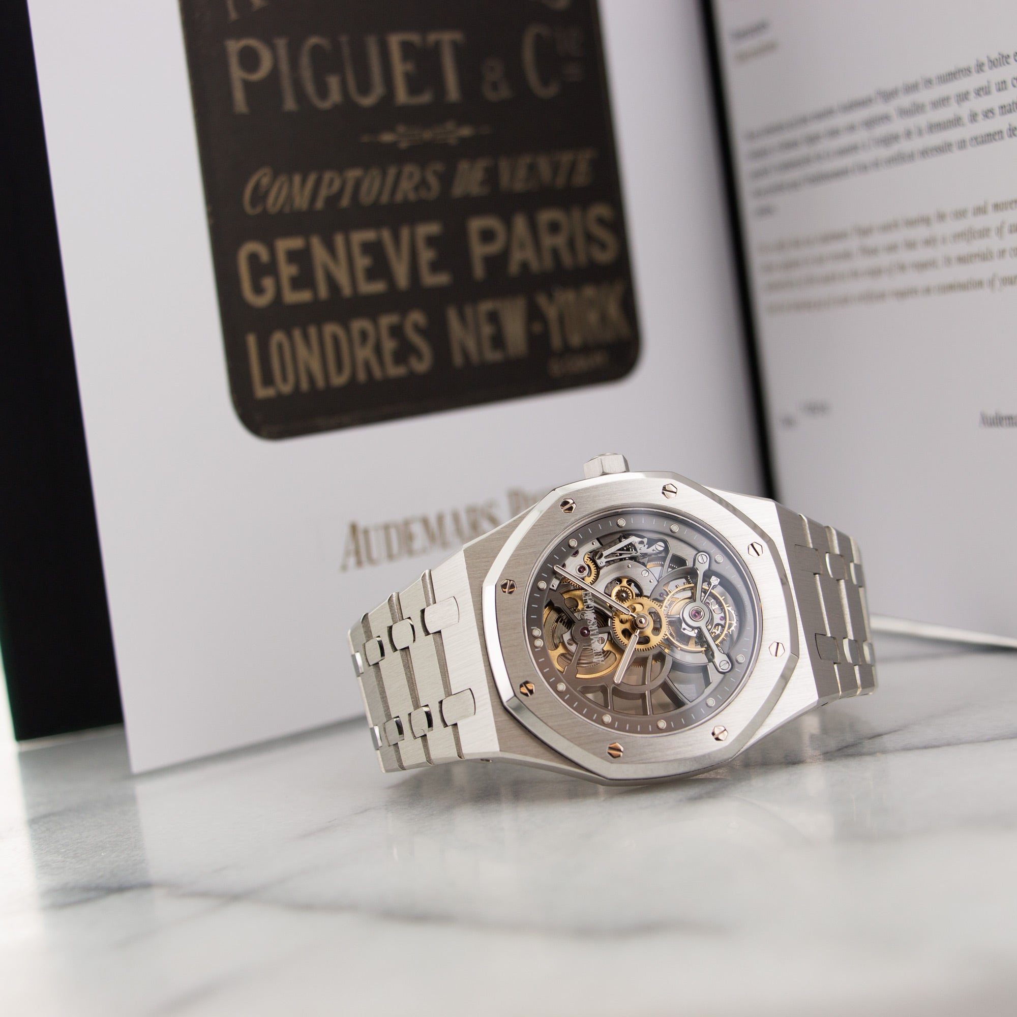 Audemars Piguet - Audemars Piguet Royal Oak Platinum Skeletonized Tourbillon Watch Ref. 26511 - The Keystone Watches