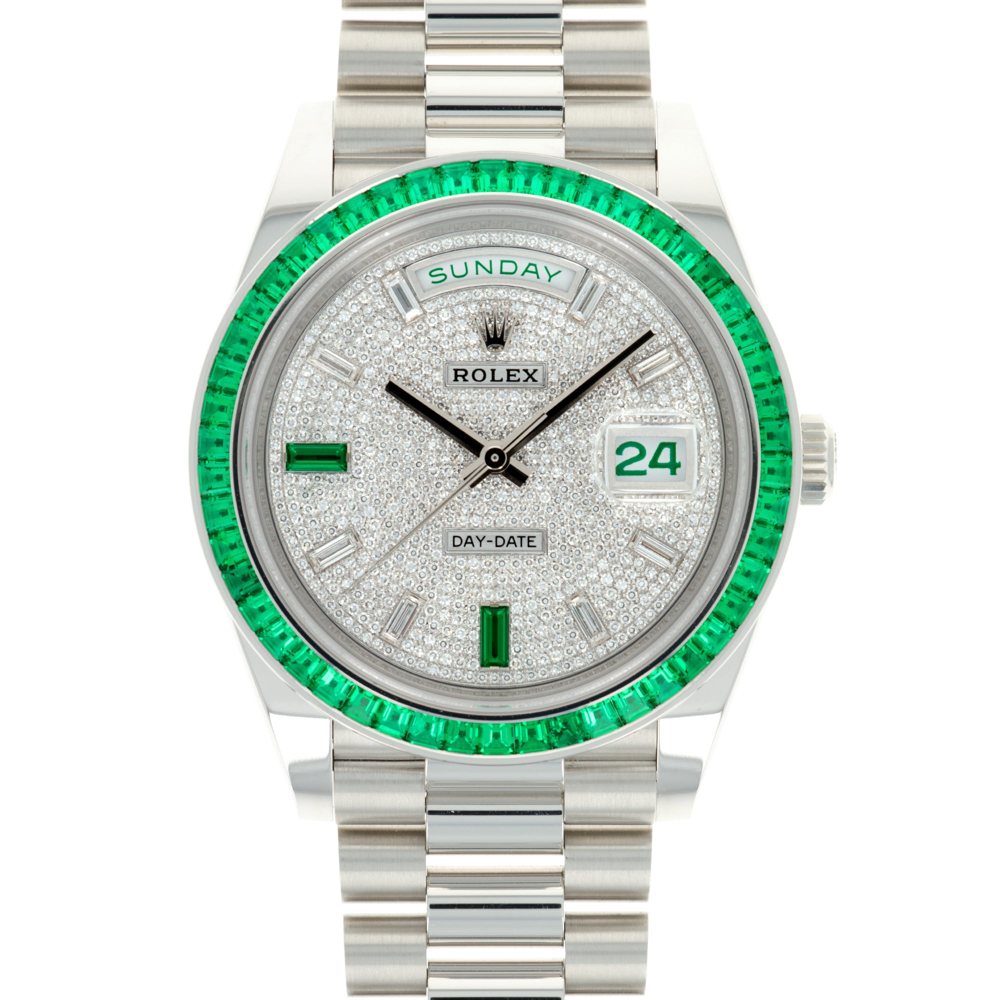 Rolex - Rolex Platinum Day-Date Ref. 228396 with Diamond & Emeralds - The Keystone Watches