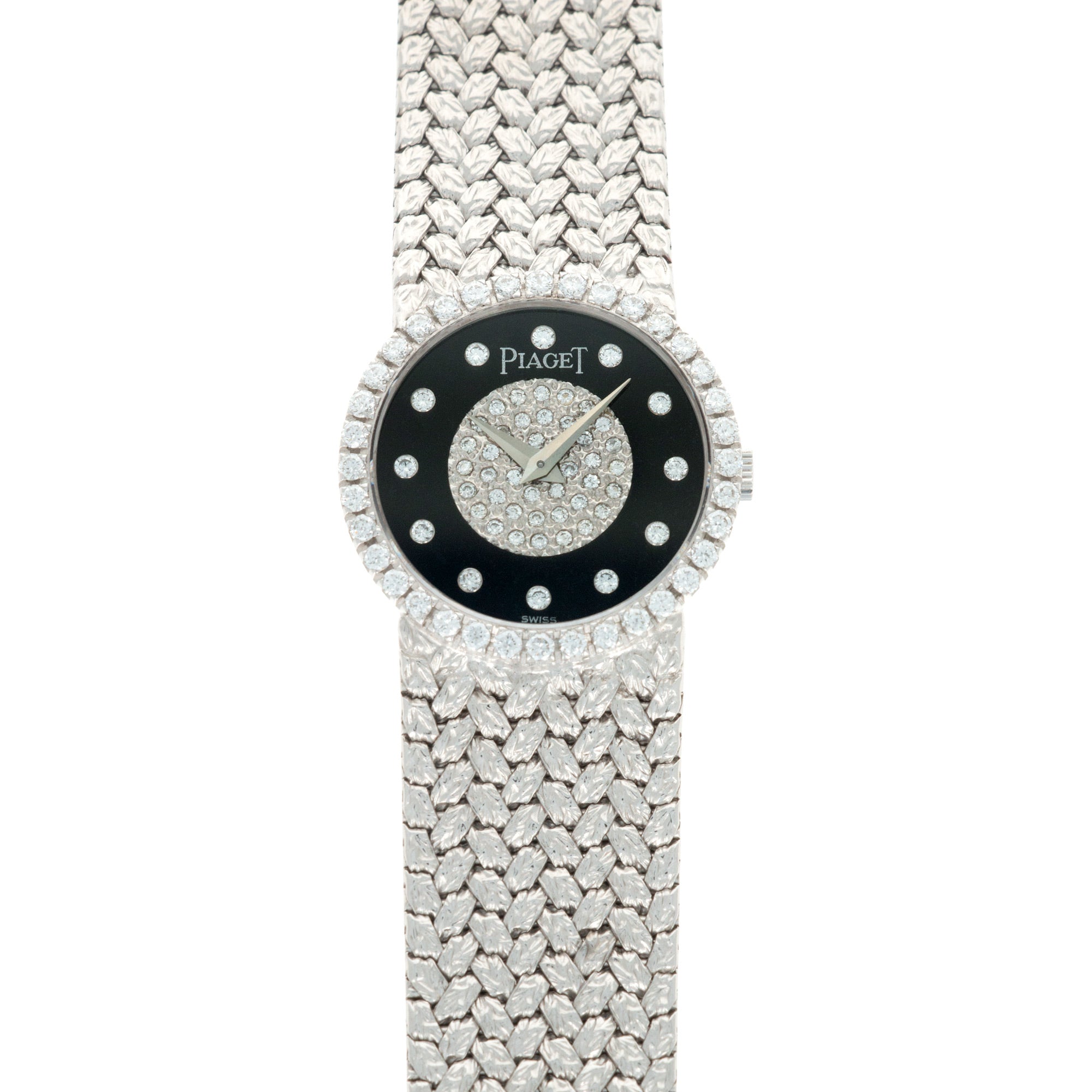 Piaget - Piaget White Gold Diamond Bezel with Black and Diamond Dial on Bracelet - The Keystone Watches