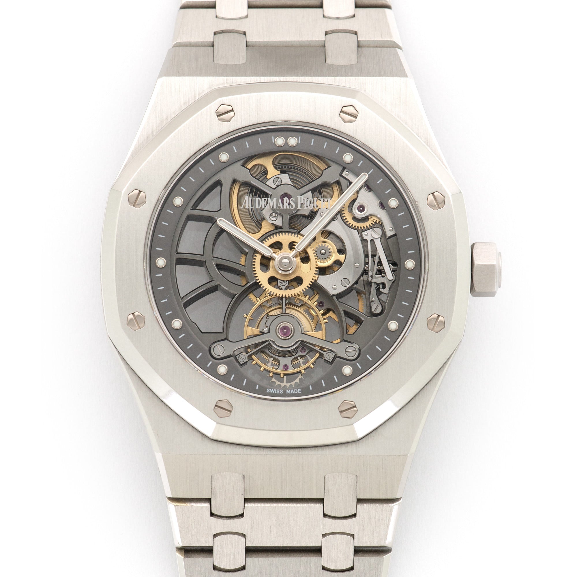 Audemars Piguet Royal Oak Perpetual Calendar Platinum Black Index Fixed  Bezel Platinum 26597PT.OO.1220PT.01 - BRAND NEW