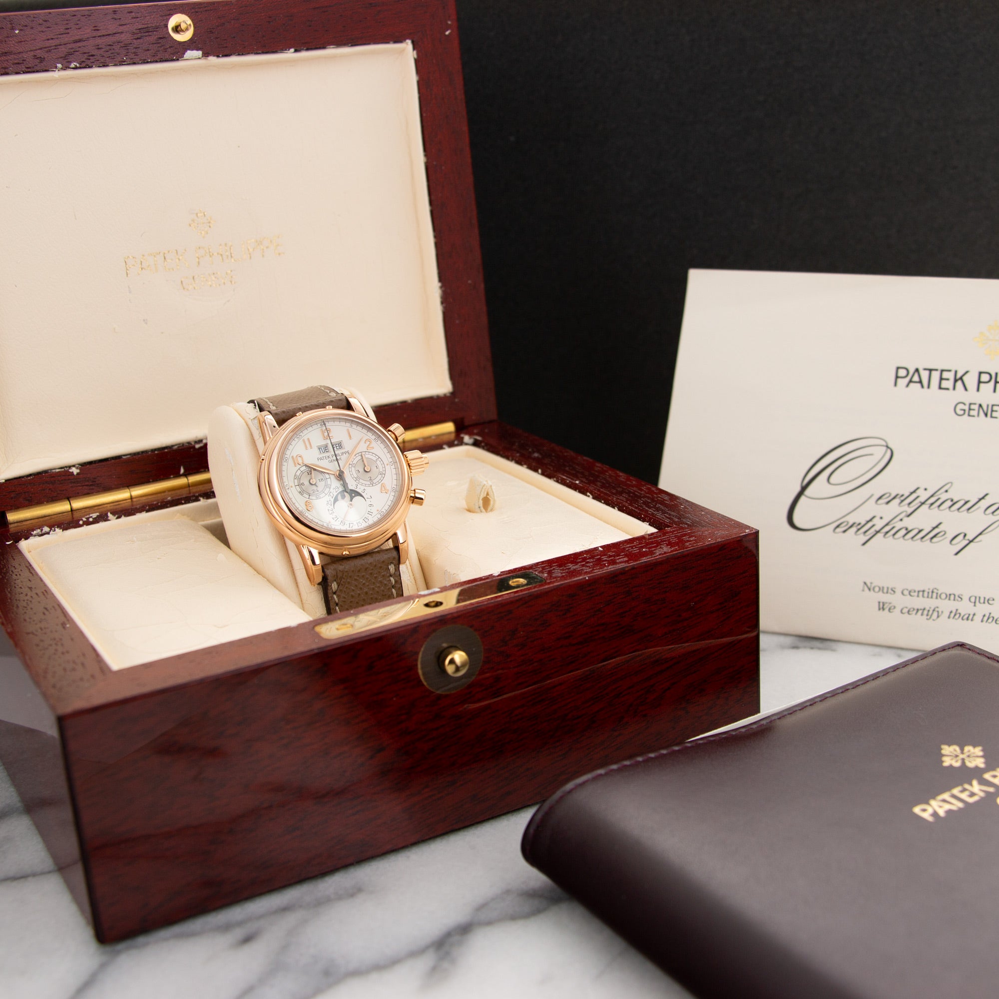 Patek Philippe - Patek Philippe Rose Gold Perpetual Calendar Split Watch Ref. 5004 - The Keystone Watches