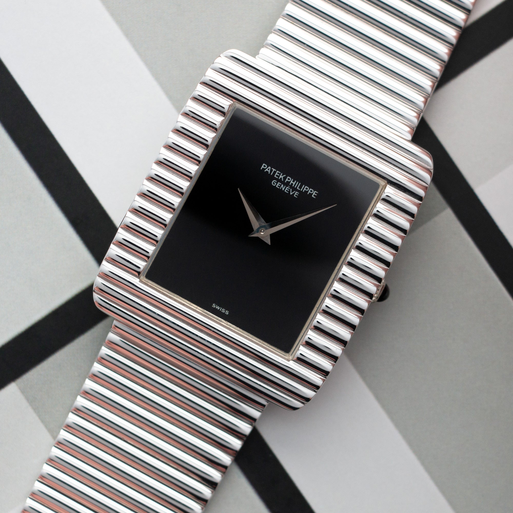 Patek Philippe - Patek Philippe White Gold Watch Ref 3733 with Black Onyx Dial - The Keystone Watches