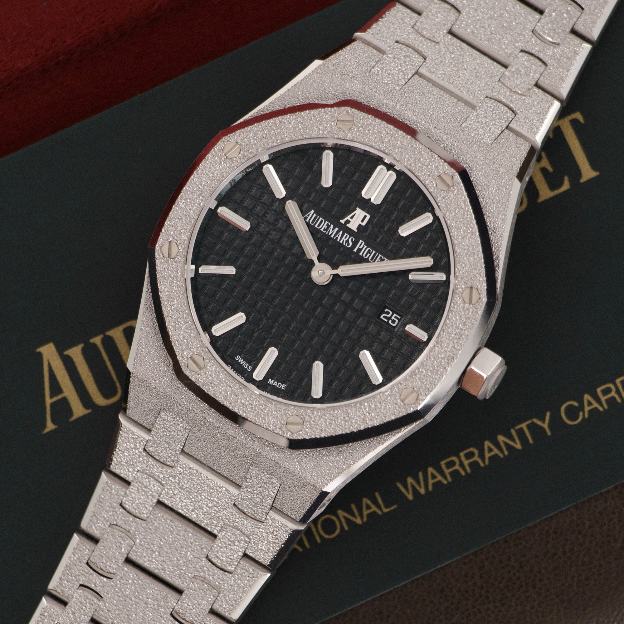 Audemars Piguet - Audemars Piguet White Gold Frosted Royal Oak Watch - The Keystone Watches