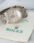 Rolex - Rolex White Gold Day-Date Diamond Watch Ref. 18049 with Original Paper - The Keystone Watches