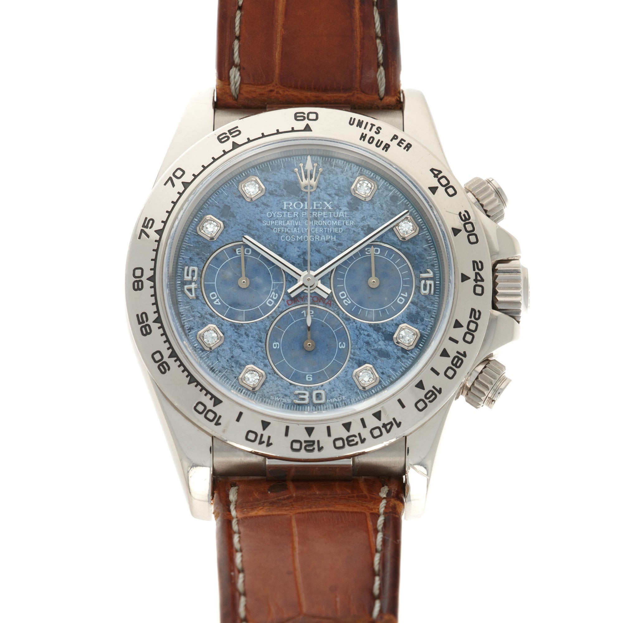 Rolex - Rolex White Gold Cosmograph Daytona Zenith Sodalite Watch Ref. 16519 - The Keystone Watches