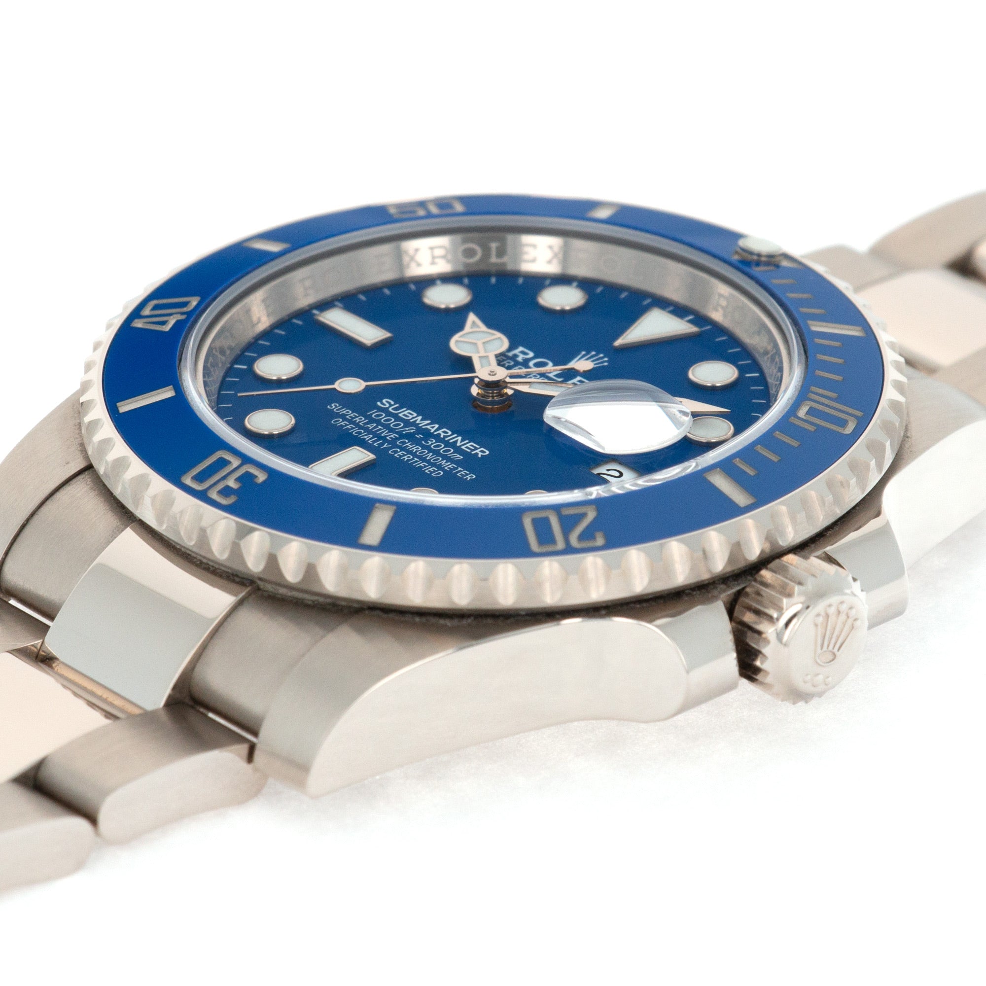 Rolex - Rolex White Gold Smurf Submariner Watch Ref. 116619 - The Keystone Watches