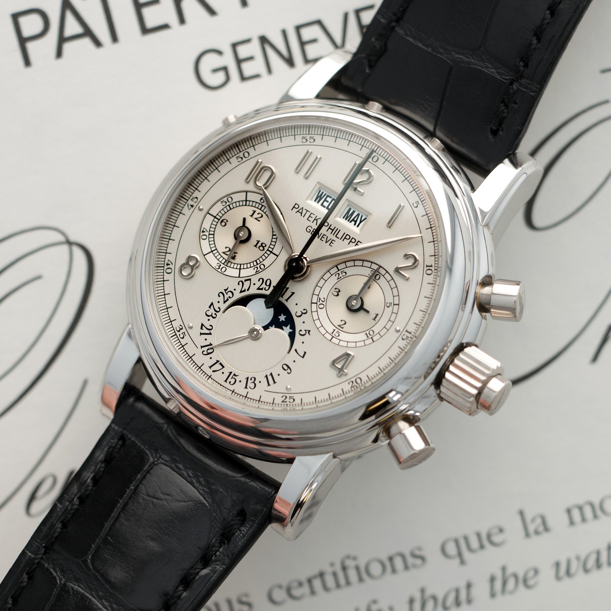 Patek Philippe - Patek Philippe Platinum Perpetual Split Seconds Chronograph Watch Ref. 5004 - The Keystone Watches