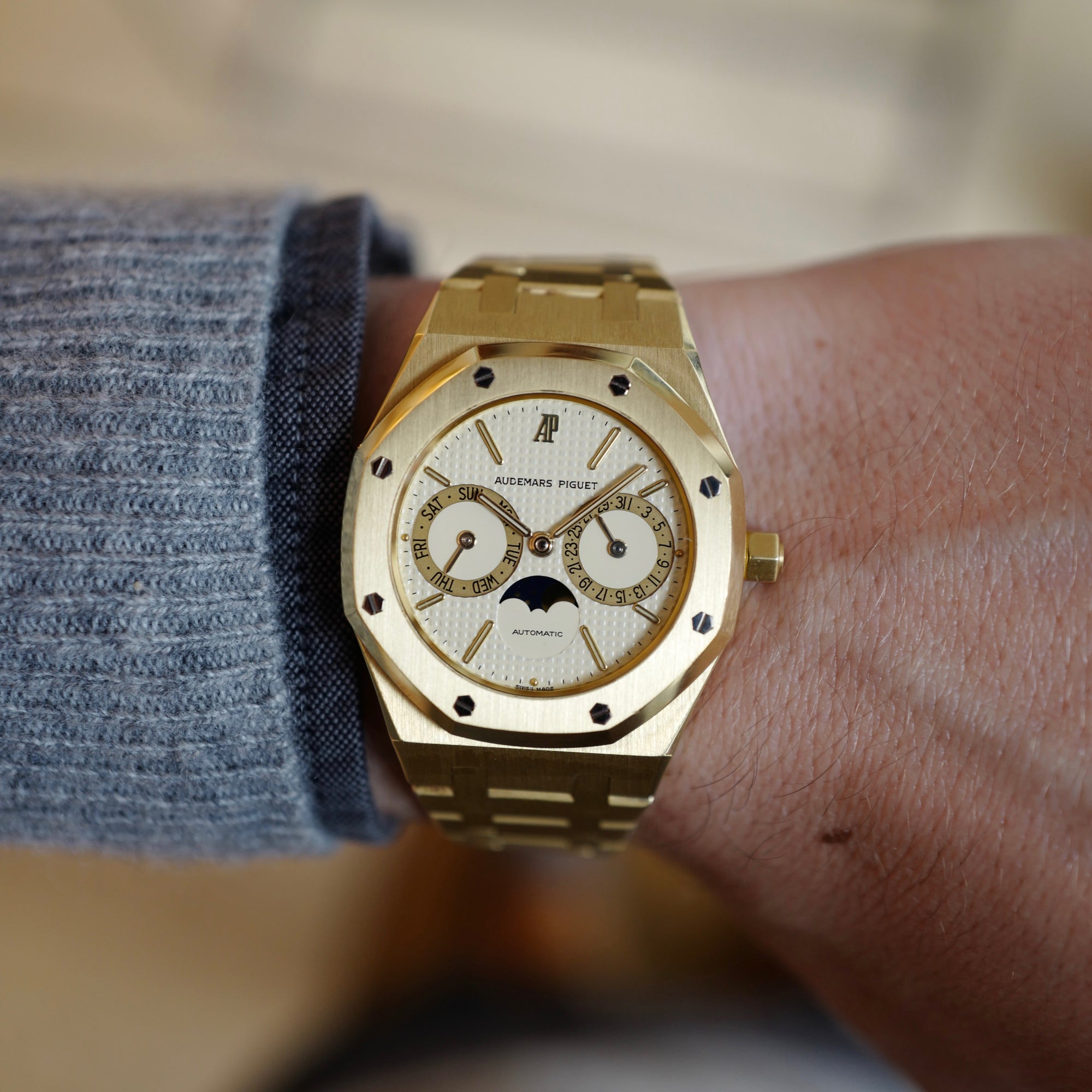 Audemars Piguet - Audemars Piguet Yellow Gold Royal Oak Moonphase Day Date Watch - The Keystone Watches