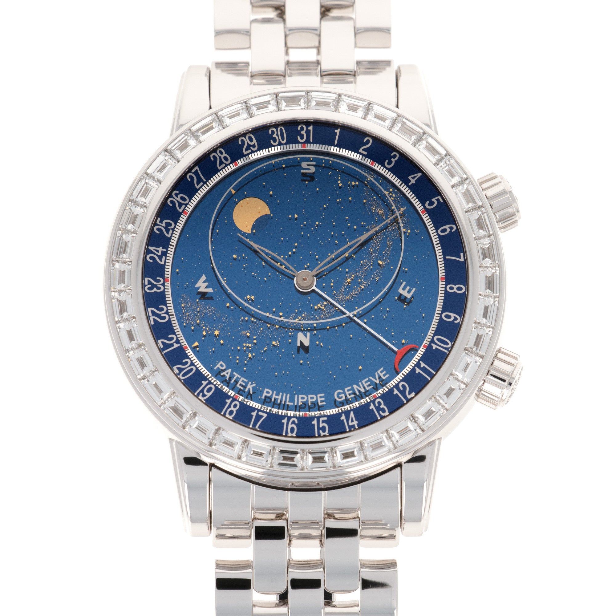 Patek Philippe - Patek Philippe White Gold Celestial Baguette Diamond Watch Ref. 6104 - The Keystone Watches