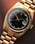 Rolex - Rolex Yellow Gold Day-Date Ref. 18038 with Black, Diamond String Dial - The Keystone Watches