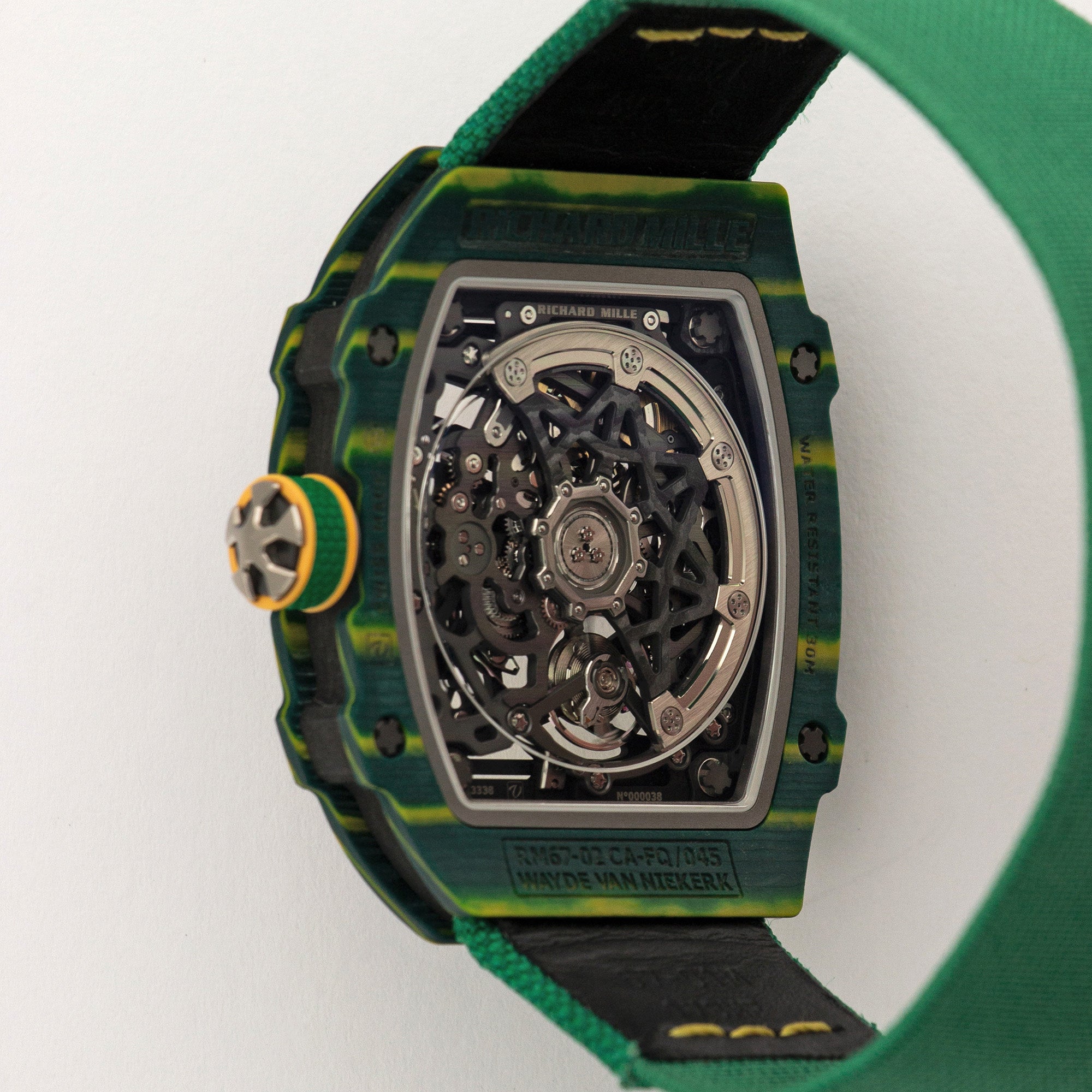 Richard Mille - Richard Mille Extra Flat Automatic Skeleton Green Van Niekerk Watch Ref. RM67-02 - The Keystone Watches
