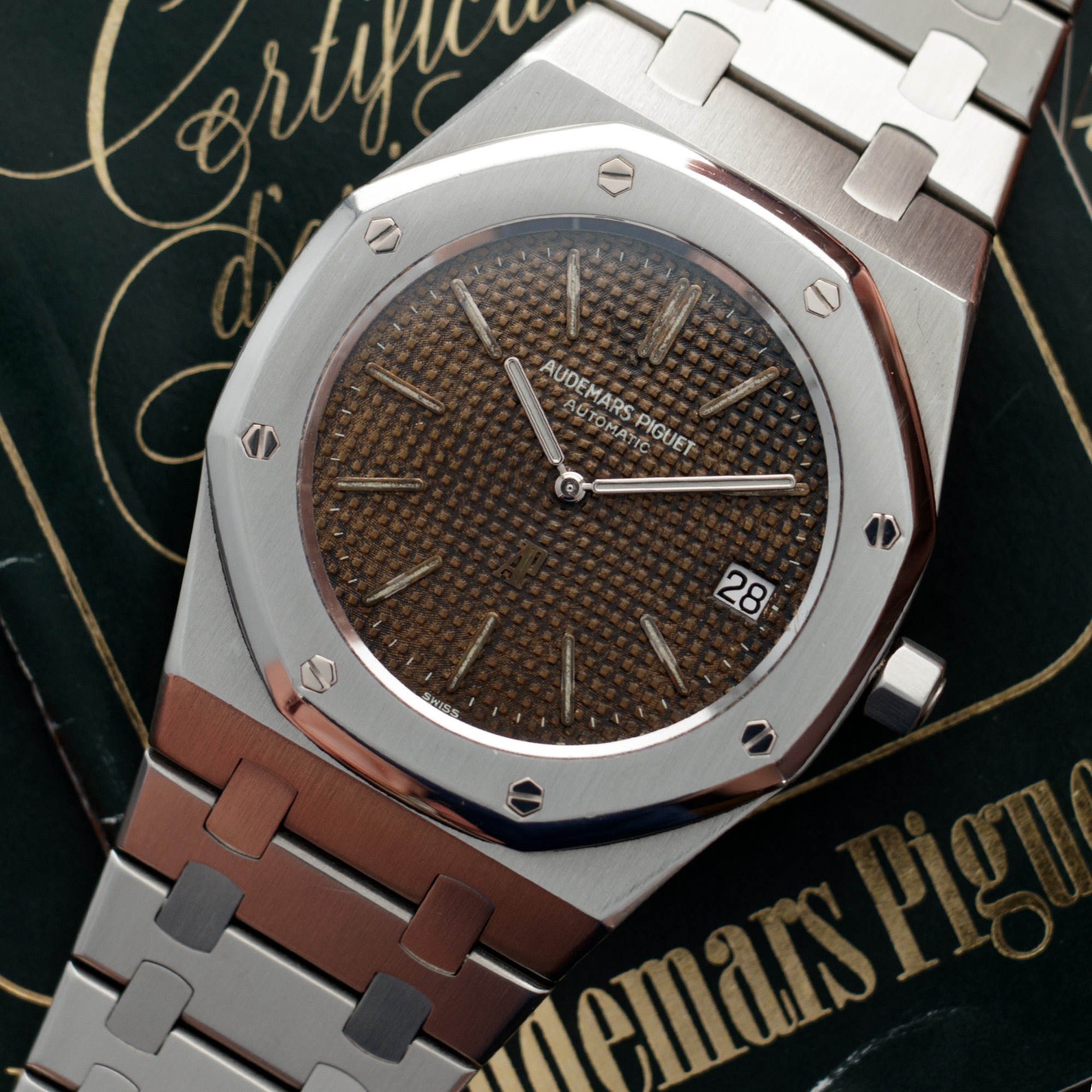 Audemars Piguet - Audemars Piguet Steel Royal Oak Ref. 5402 with Tropical Dial, with Box and Papers - The Keystone Watches