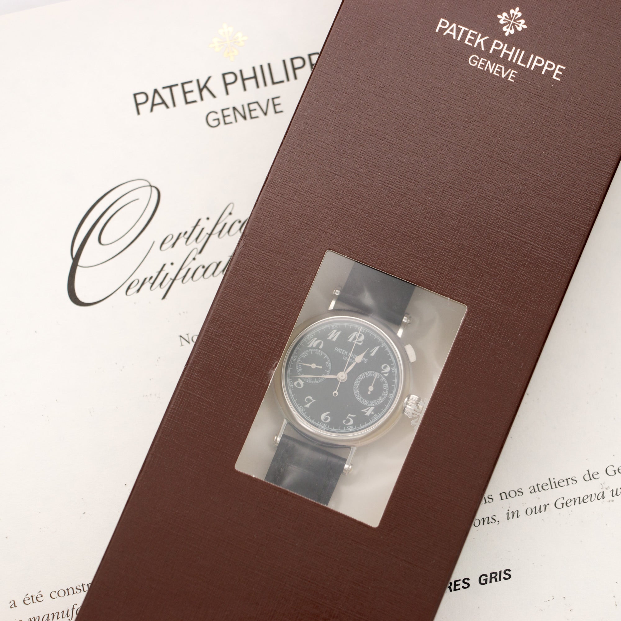 Patek Philippe - Patek Philippe Platinum Monopusher Split Seconds Chrono Ref. 5959, Double Sealed and Unworn - The Keystone Watches