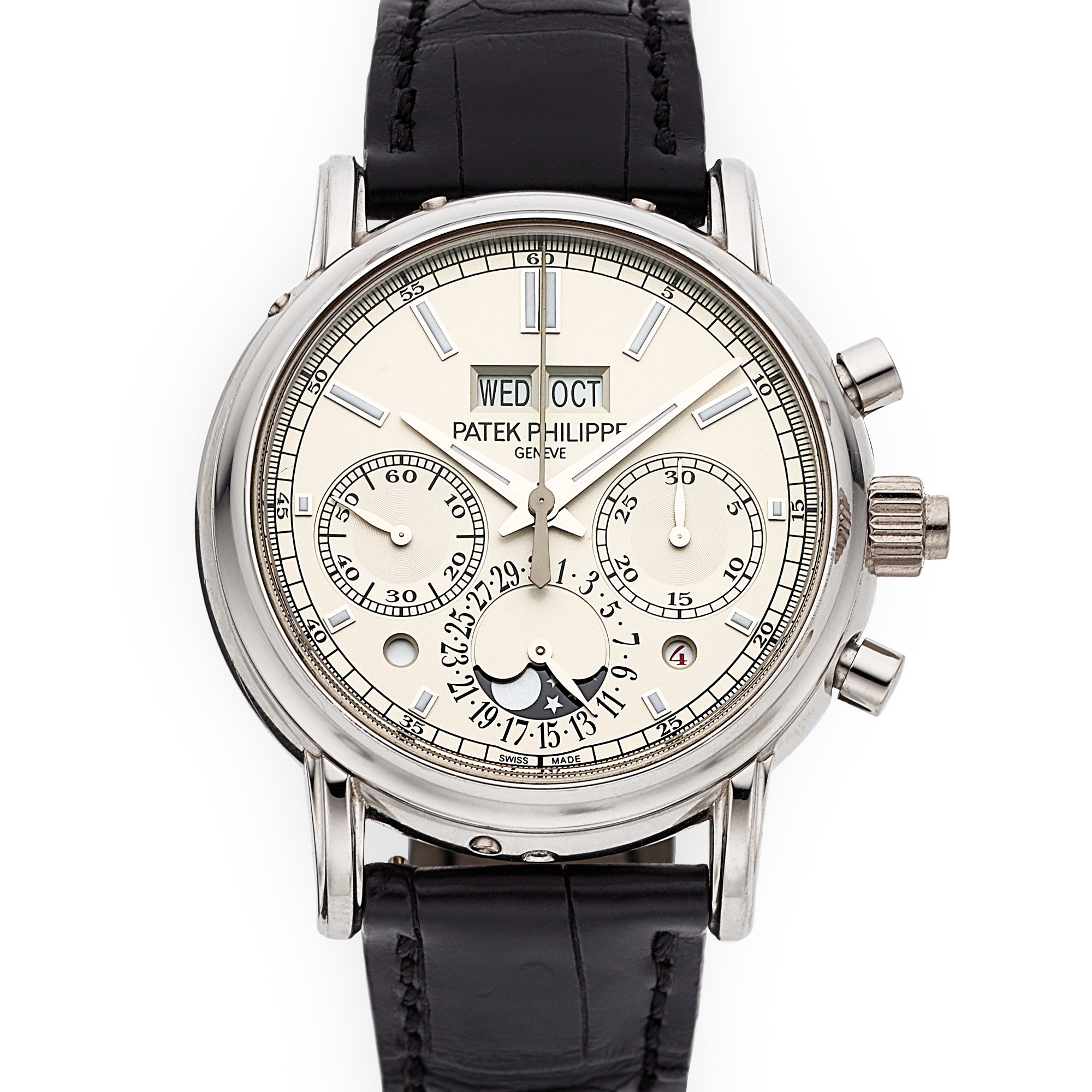 Patek Philippe - Patek Philippe Platinum Perpetual Split Seconds Chrono Watch Ref. 5204 in Double Sealed and Unworn Condition - The Keystone Watches