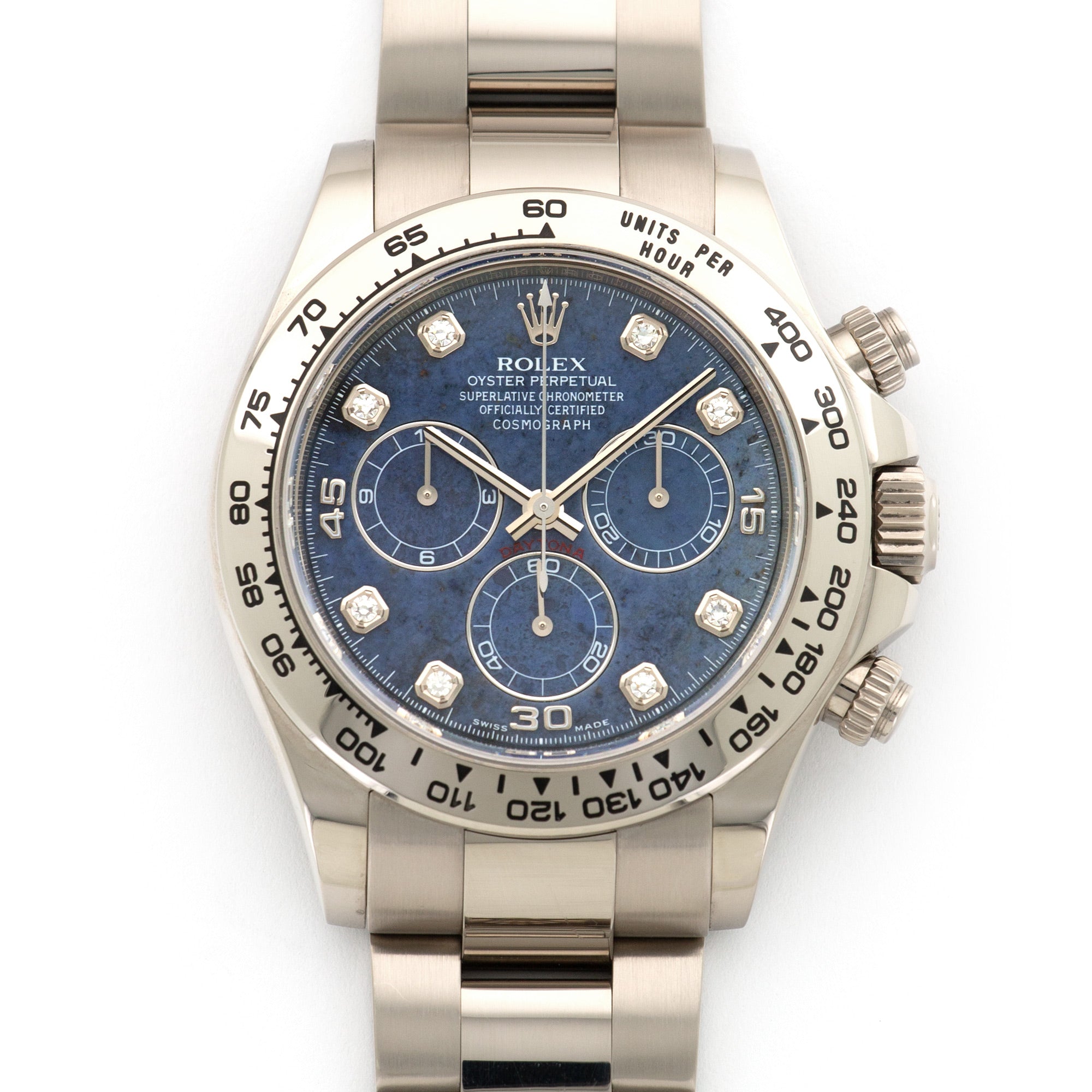 Rolex - Rolex White Gold Cosmograph Daytona Sodalite Diamond Watch Ref. 116509 - The Keystone Watches