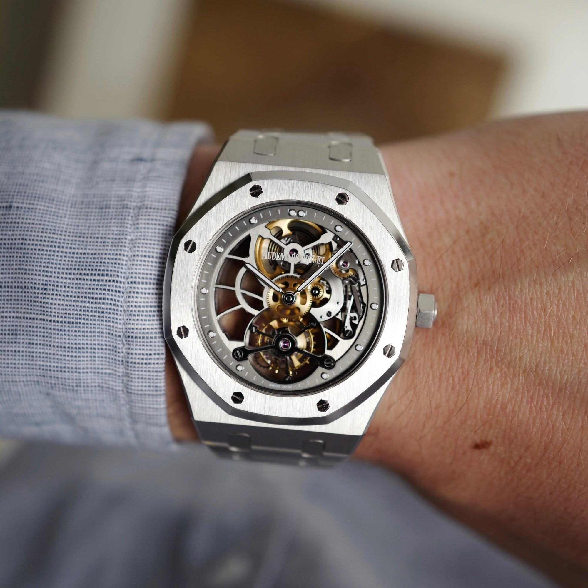 Audemars Piguet - Audemars Piguet Royal Oak Platinum Skeletonized Tourbillon Watch Ref. 26511 - The Keystone Watches