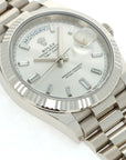 Rolex - Rolex White Gold Day-Date Ref. 228239 with Factory Baguette Diamond Dial - The Keystone Watches