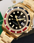 Rolex - Rolex Yellow Gold GMT-Master II Sapphire Ruby Watch Ref. 116748 in Unworn Condition - The Keystone Watches