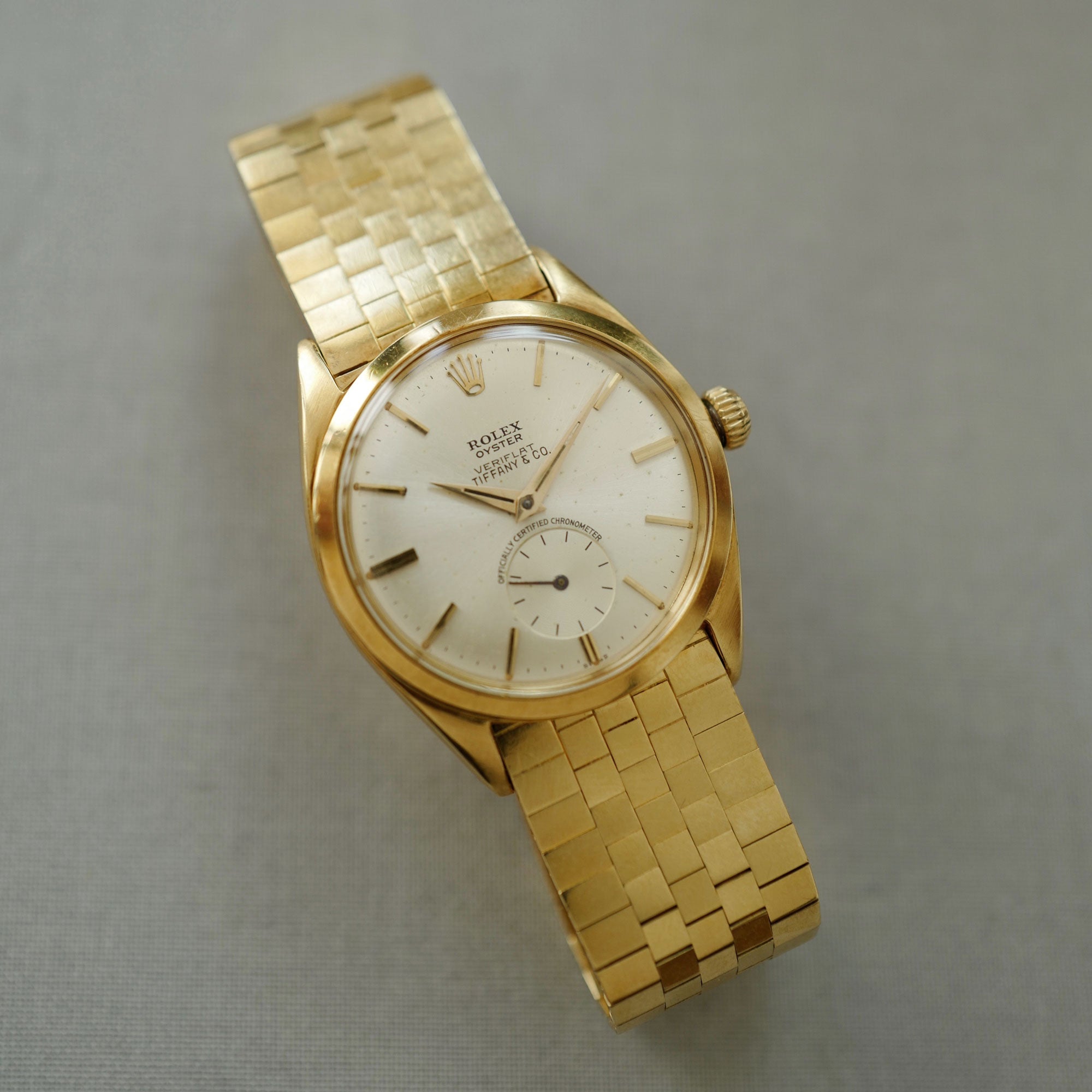 Rolex - Rolex Yellow Gold Veriflat Watch Ref. 6512, Retailed by Tiffany & Co. - The Keystone Watches