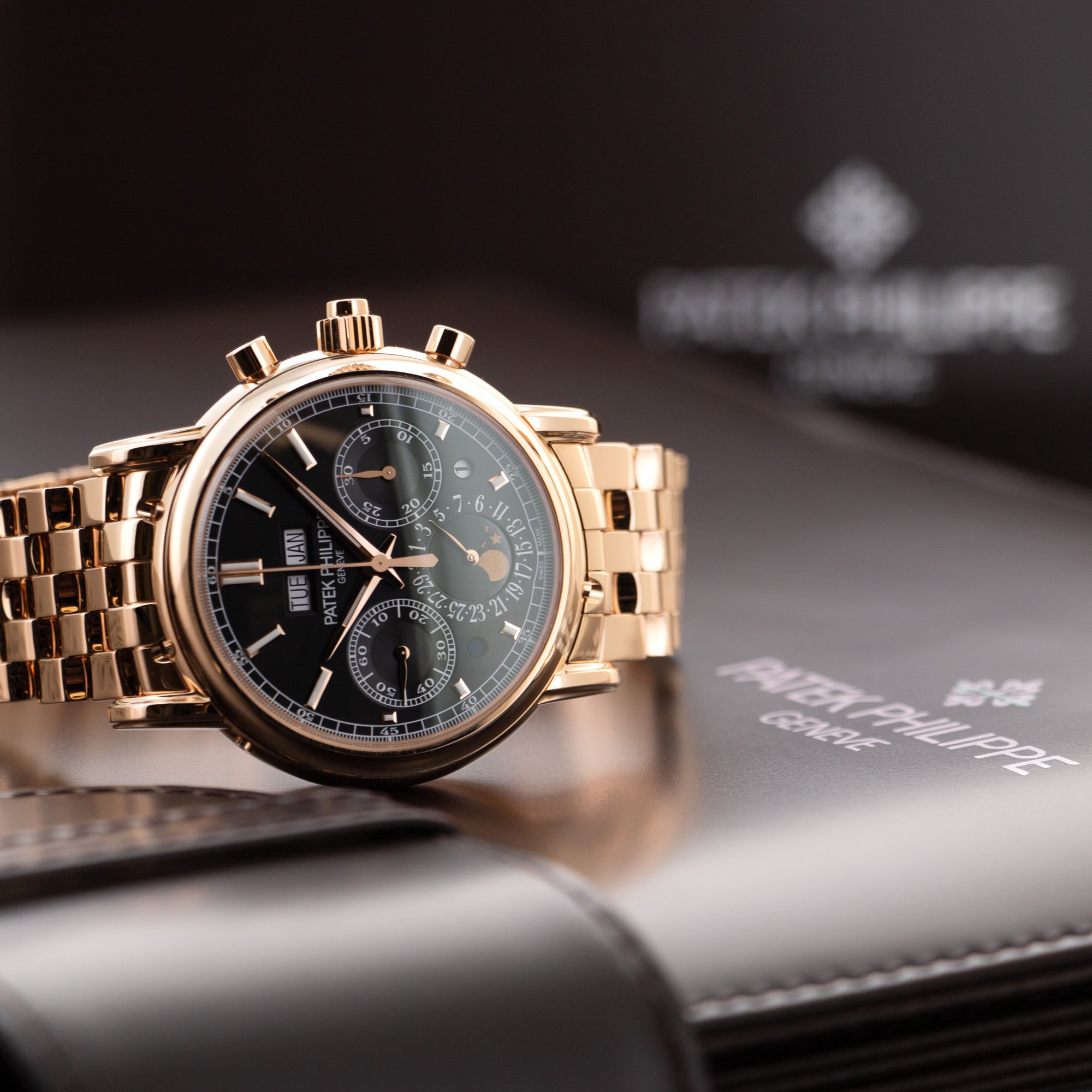 Patek Philippe - Patek Philippe Rose Gold Split Seconds Perpetual Calendar Chrono Ref. 5204 in Unworn Condition - The Keystone Watches