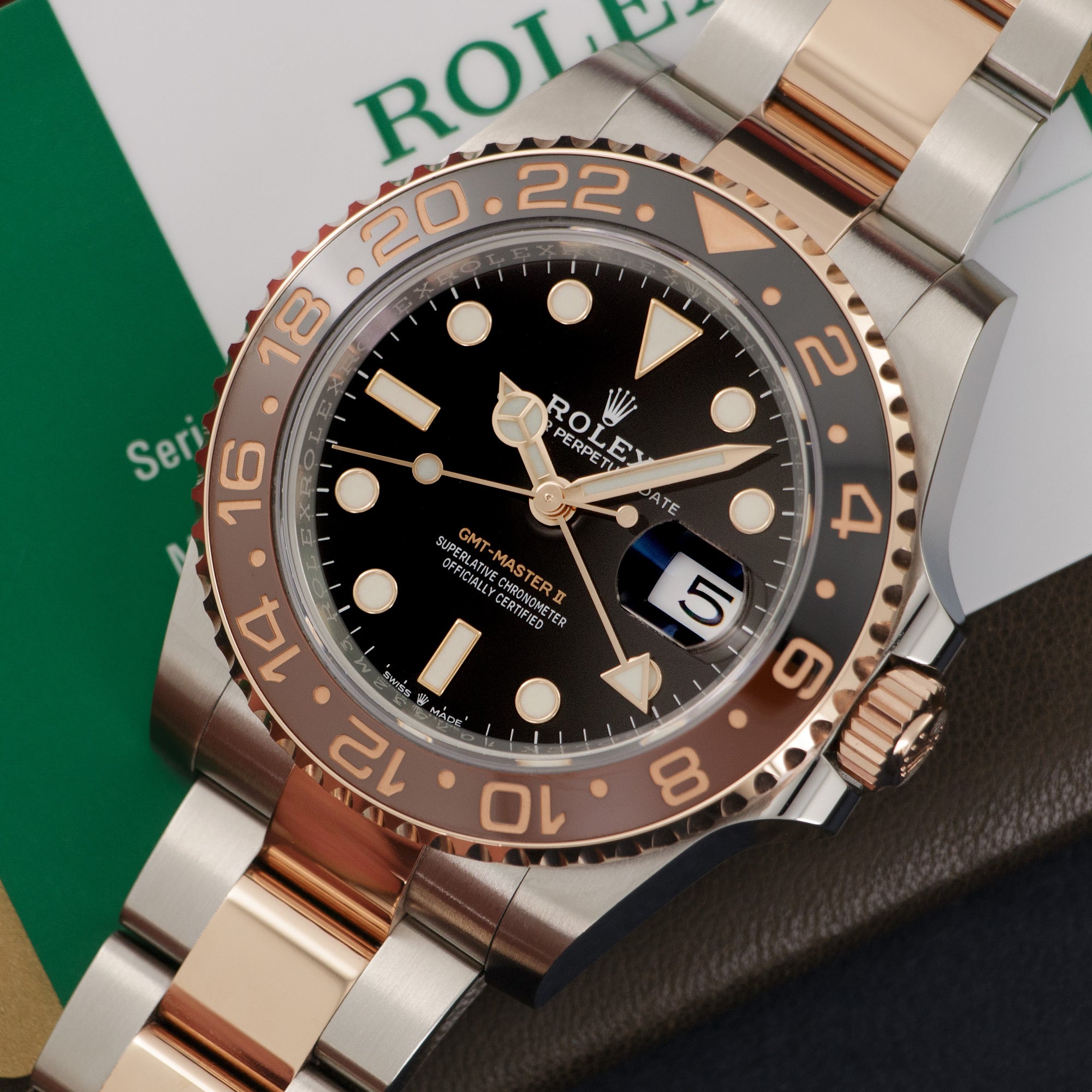 Rolex gmt master ii two tone rose on sale gold