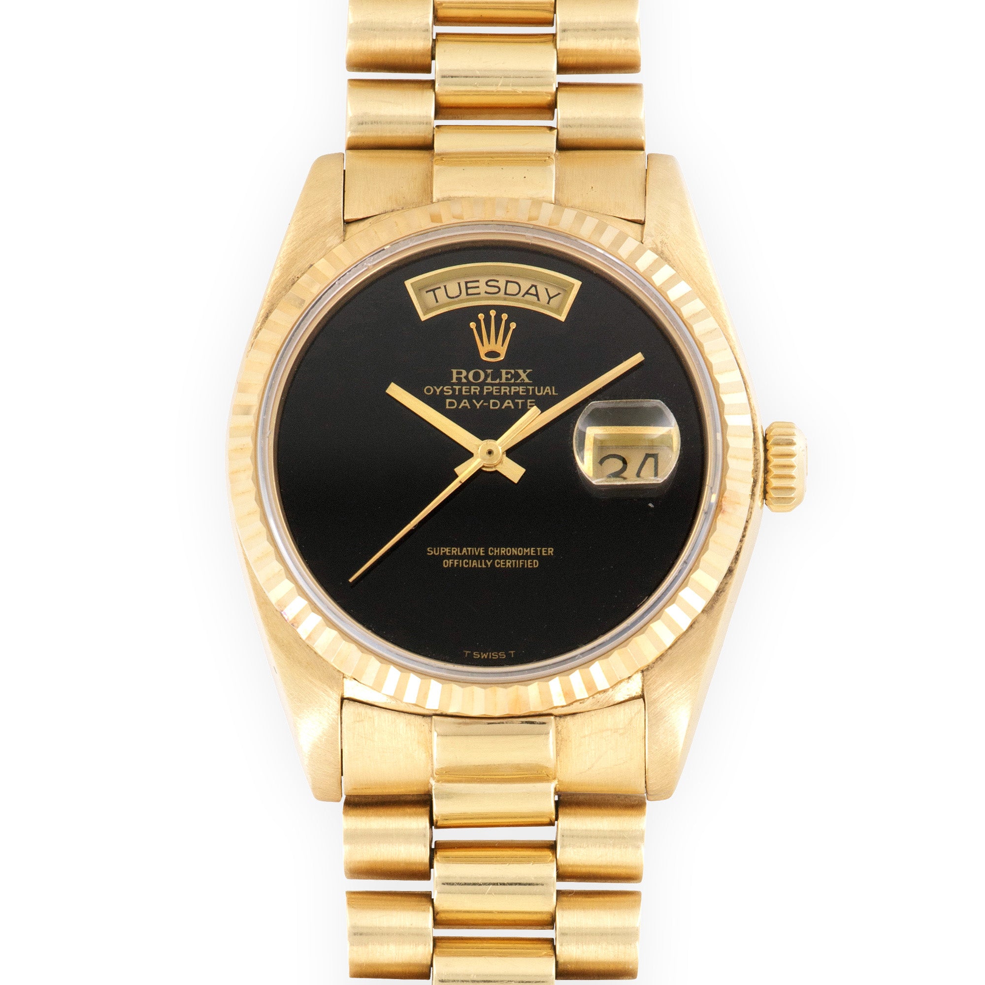 Rolex - Rolex Yellow Gold Day-Date Onyx Dial Watch Ref. 18038 - The Keystone Watches