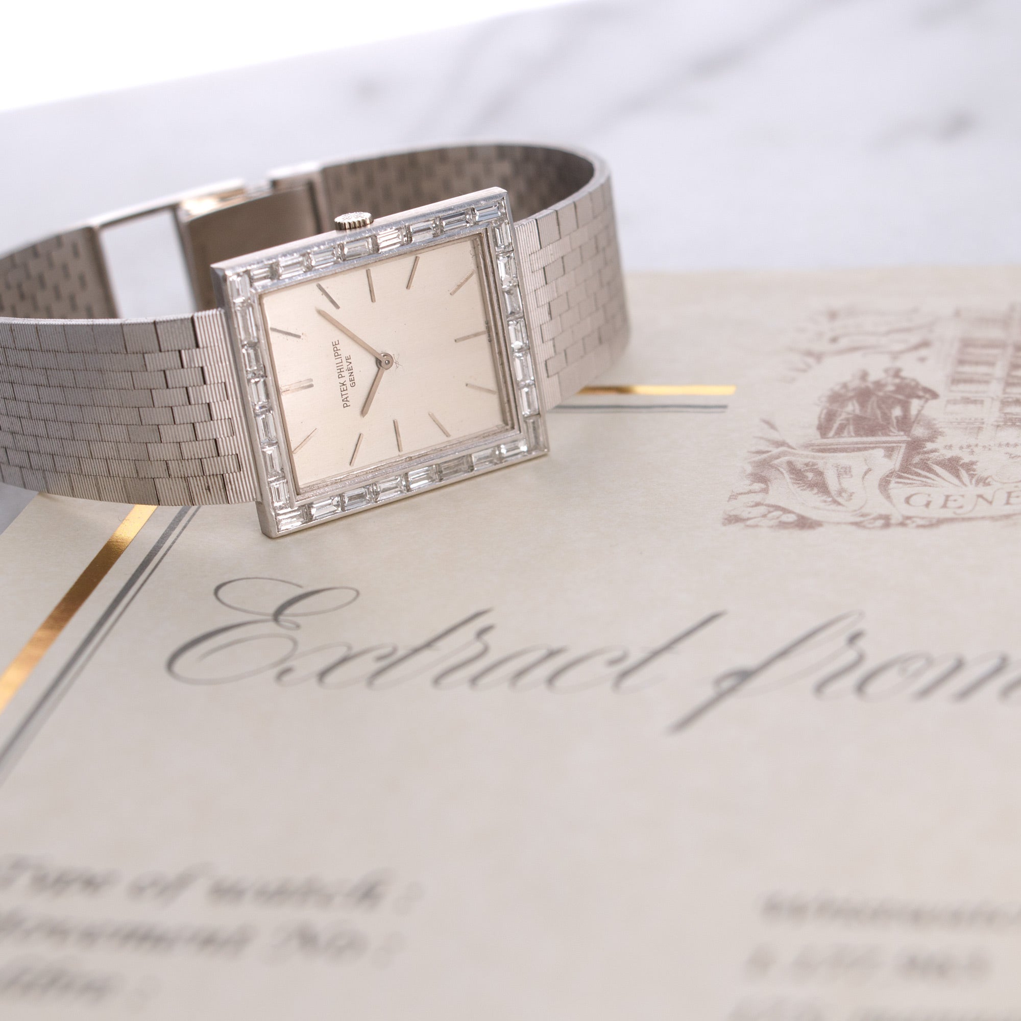 Patek Philippe - Patek Philippe White Gold Baguette Diamond Watch Ref. 3540 - The Keystone Watches