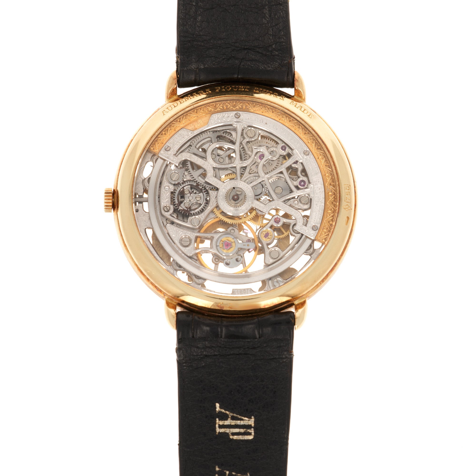 Audemars Piguet - Audemars Piguet Yellow Gold Ultra Thin Skeletonized Watch with Ornate Bird Dial - The Keystone Watches
