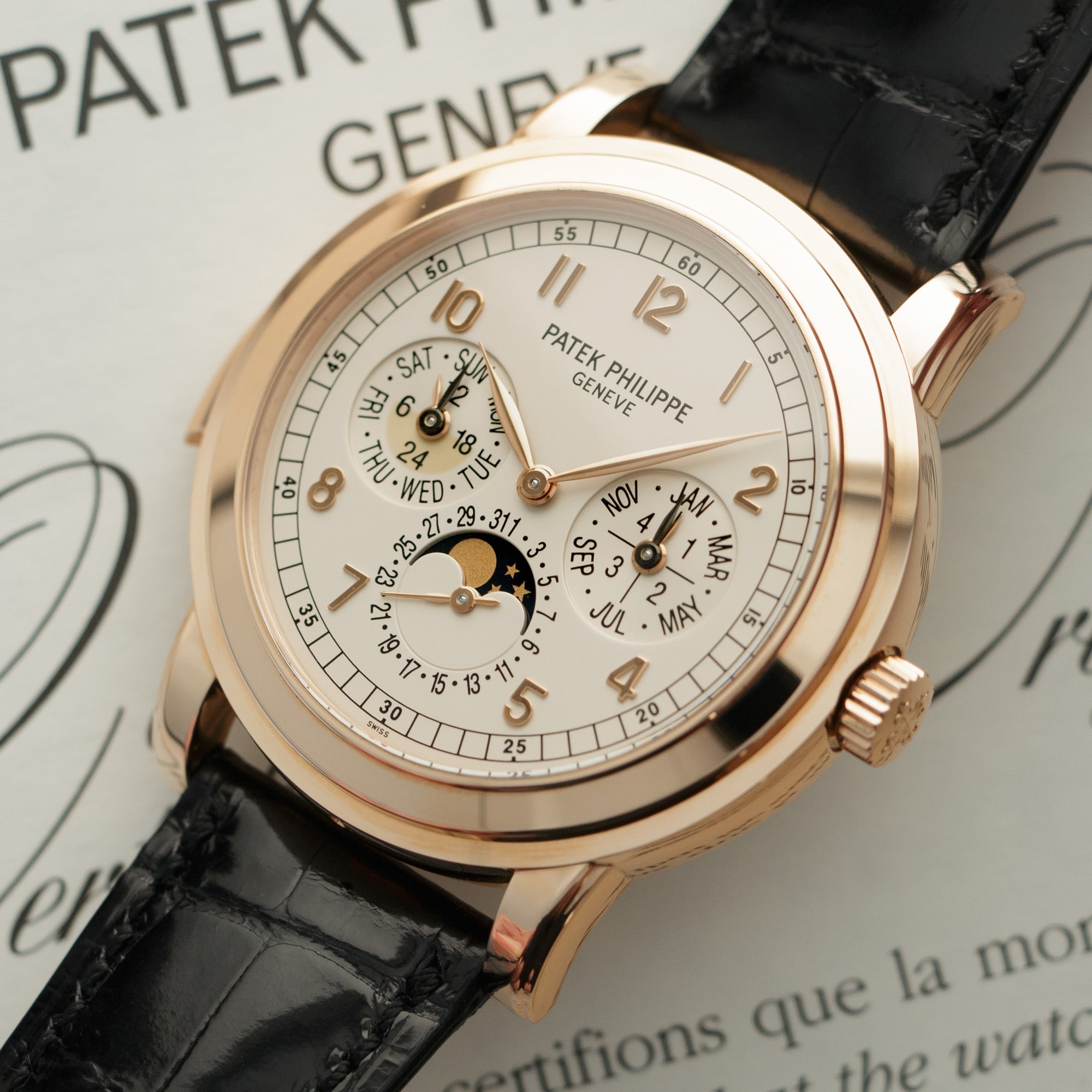 Patek Philippe - Patek Philippe Rose Gold Perpetual Minute Repeater Watch Ref. 5074, Complete and Unworn - The Keystone Watches