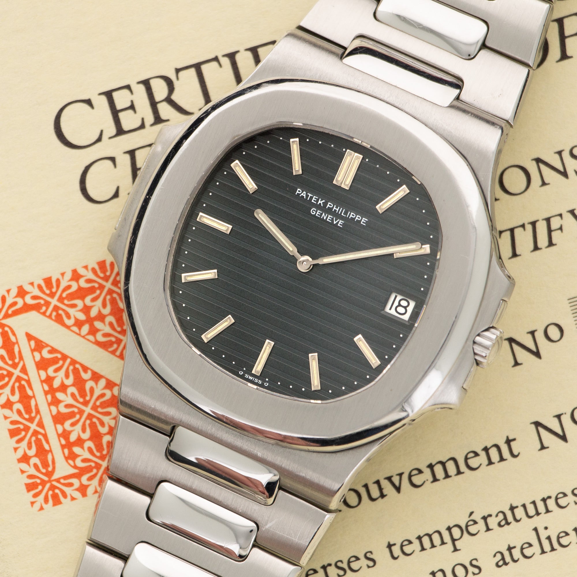 Patek Philippe - Patek Philippe Nautilus Jumbo Watch Ref. 3700 with Original Warranty - The Keystone Watches