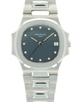 Patek Philippe - Patek Philippe Platinum Nautilus Watch Ref. 3800 with Original Warranty - The Keystone Watches