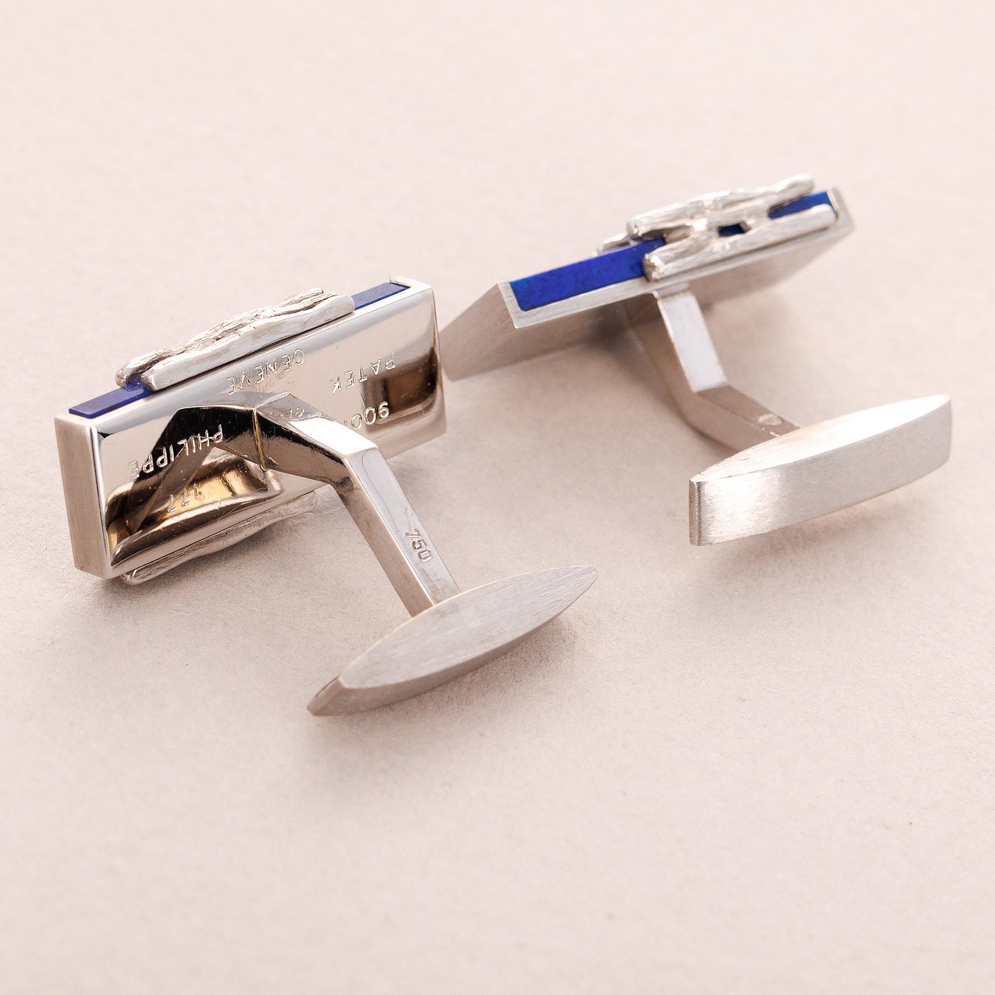 Patek Philippe - Patek Philippe White Gold Lapis Cufflinks, Gilbert Albert (Objet) - The Keystone Watches